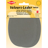 KLEIBER Patch imitation cuir velours, 130x100 mm, gris moyen