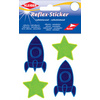 KLEIBER Sticker réflechissant 'étoile & fusée', jaune/bleu