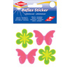 KLEIBER Sticker réflechissant 'Fleur & papillon' jaune/rose