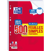 Oxford Feuilles simples perforées, A4, Seyès, MAXI PACK