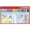 STABILO Feutre pinceau Pen 68 brush, étui en métal de 15