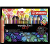 STABILO Crayon multi-talents woody 3en1, étui de 10 ARTY
