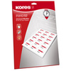 Kores Etiquette universelle, 48,5 x 25,4 mm, blanc