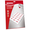 Korex Etiquette universelle, 70 x 36 mm, 25 feuilles, blanc