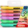 Kores Surligneur 'HIGH LINER PLUS', couleurs pastel, étui 6