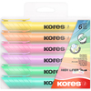 Kores Surligneur 'HIGH LINER PLUS', couleurs pastel, étui 6