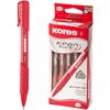 Kores stylo à bille rétractable jetable K-PEN K6, M, rouge