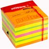 Kores Bloc-note cube, 50 x 50 mm, couleurs fluo, 4 couleurs