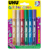 UHU Colle scintillante Glitter Glue Original, 6 x 10 ml