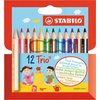 STABILO Crayon de couleur triangulaire Trio épais, court