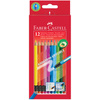 FABER-CASTELL Crayon de couleur gommable, étui carton de 12