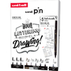 uni-ball Coffret d'initiation uni pin 'LETTERING', 9 pièces