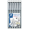 STAEDTLER Feutre à pigment, étui de 4+2 GRATUIT, noir - 14339