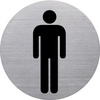 helit Pictogramme 'the badge' WC-Hommes, rond, argent