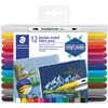 STAEDTLER Feutre double pointe textile, étui de 12