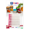 FIMO Jeu de tampons, en plastique, 88 signes, blanc