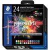 STAEDTLER Feutre pigment brush pen, étui de 24