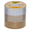 folia Ruban adhésif déco 'Glitter Tape', argent/or clair/or