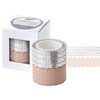 folia Bordure décorative décor Washi, set de 2, rose/argent