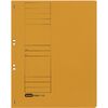ELBA Chemise à oeillets en carton, jaune, rabat sur la face