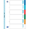 Oxford Intercalaires en plastique, uni, A4, 6 touches - 52471