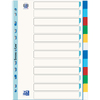 Oxford Intercalaires en plastique, uni, A4, 12 touches - 52474
