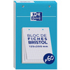 Oxford Bloc de fiches bristol, 125 x 200 mm, quadrillé,blanc