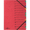 PAGNA trieur 'EASY', A4, carton, 12 compartiments, rouge