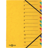 PAGNA trieur 'EASY', A4, carton, 12 compartiments, jaune
