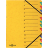 PAGNA trieur 'EASY', A4, carton, 12 compartiments, jaune