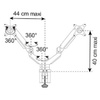 UNiLUX Bras support pour écran TFT/LCD ERGO TWIN double noir