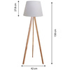 UNiLUX Lampadaire à LED TOOKA, hauteur 1520 mm, blanc/bambou