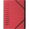 PAGNA Trieur, A4, en carton, 12 compartiments, rouge