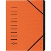 PAGNA Trieur, format A4, en carton, 12 compartiments, orange