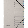 PAGNA Trieur 'Easy Grey', A4, 12 compartiments, gris / bleu