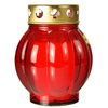 PAPSTAR Lanterne pour tombe en verre, diamètre: 75 mm, rouge