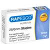 RAPESCO Agrafes 26/6, 1.000 pièces, galvanisé