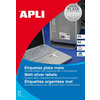 APLI Etiquette polyester, résistant, rond, argent mat