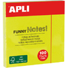 APLI Notes adhésives 'FUNNY Notes!', 75 x 75 mm, jaune fluo