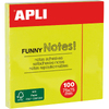 APLI Notes adhésives 'FUNNY Notes!', 75 x 75 mm, jaune fluo