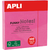 APLI Notes adhésives 'FUNNY Notes!', 75 x 75 mm, rose fluo