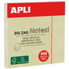 APLI Notes adhésives 'ZIG ZAG Notes!', 75 x 75 mm, jaune - 24430