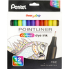PentelArts Feutre POINTLINER colour dye ink, étui de 12