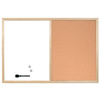 Bi-Office Tableau mixte, cadre en bois, (L)900 x (H)600 mm