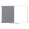 Bi-Office Tableau mixte, tableau blanc / feutre, gris