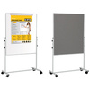 Bi-Office Tableau mixte mobile Duo, tableau blanc / feutre