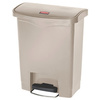 Rubbermaid Collecteur à pédale Slim Jim, 30 litres, beige