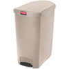 Rubbermaid Collecteur à pédale Slim Jim, 90 litres, beige