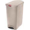Rubbermaid Collecteur à pédale Slim Jim, 90 litres, beige