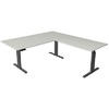 kerkmann Table de bureau assis-debout Move 3 elegant, gris